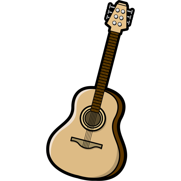 音楽 アコースティックギター モノクロ 無料イラスト Powerpointテンプレート配布サイト 素材工場