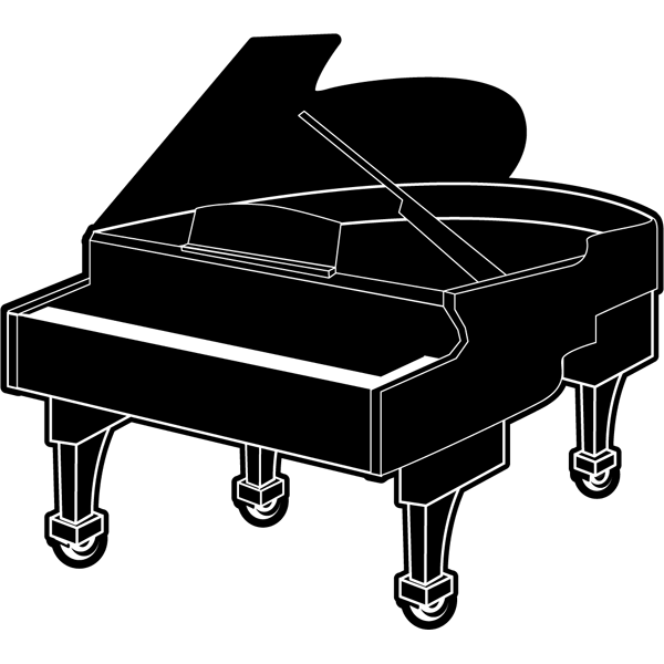 音楽 グランドピアノ（モノクロ）