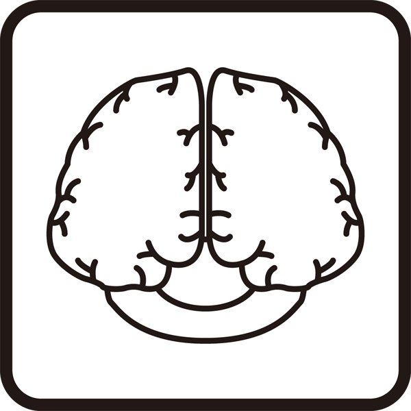 医療 脳神経外科アイコン（モノクロ）