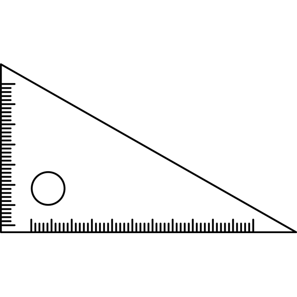 学校 三角定規（モノクロ）