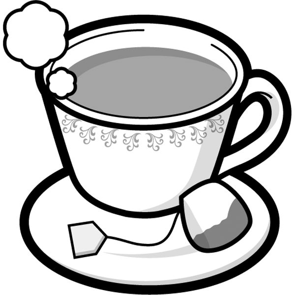 食品 紅茶（ホットティー）（モノクロ）