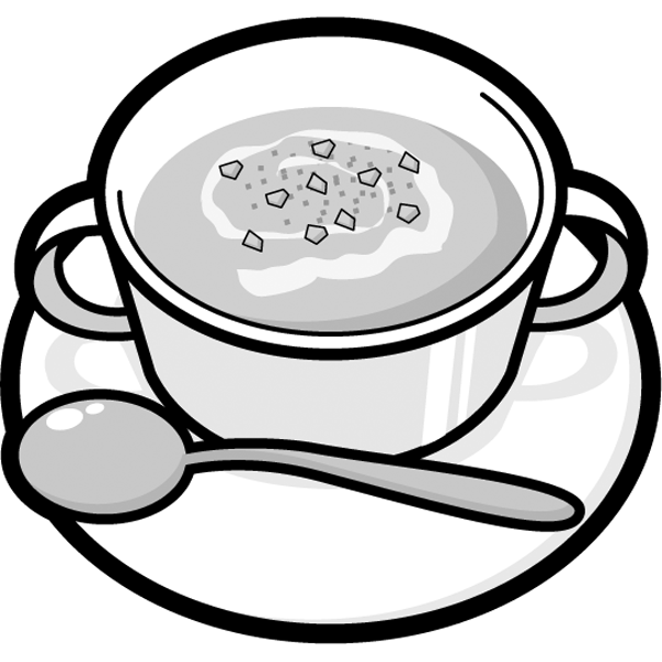 食品 スープ（コーンポタージュ）（モノクロ）