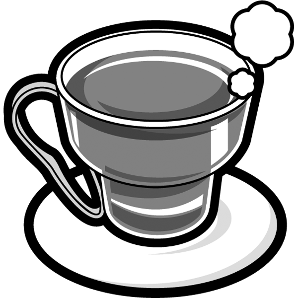 食品 紅茶（ホットレモンティー）（モノクロ）