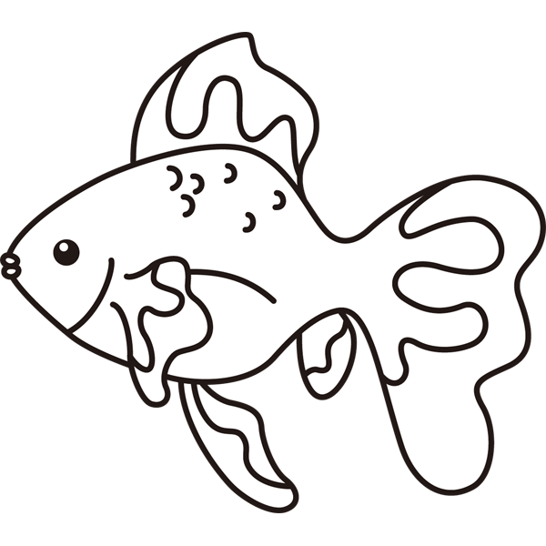 動物 金魚（モノクロ）