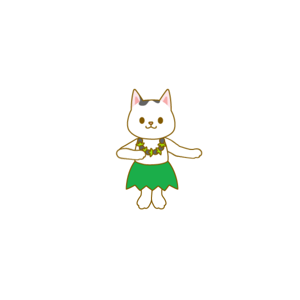 GIF素材　フラダンス　猫1