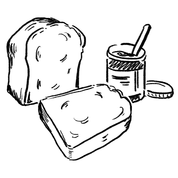 パンとジャム トースト（線画）